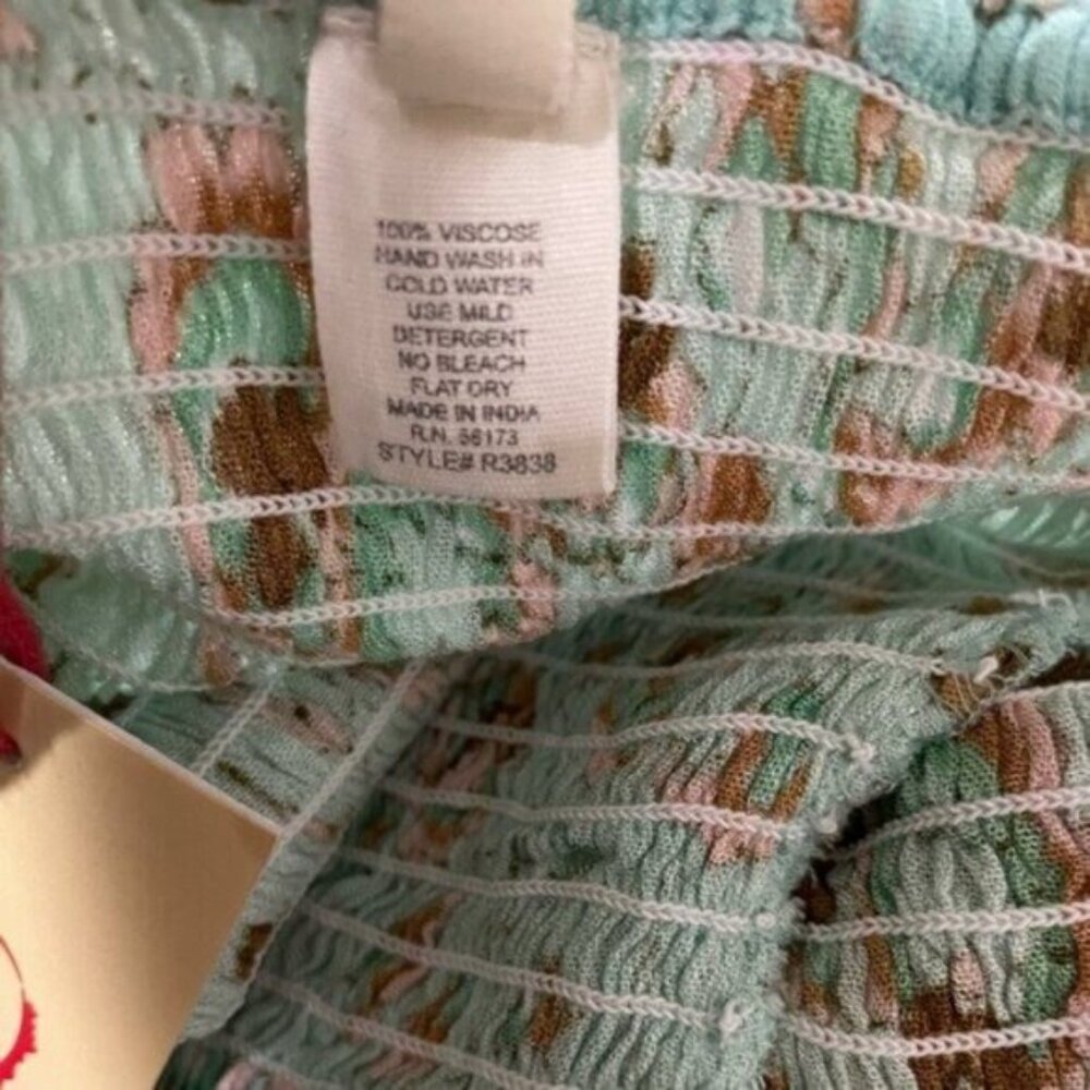 New Anthropologie Boho Festival Crop Top Bell Sleeve Stretch Feminine Western - Picture 4 of 6